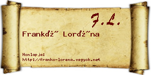Frankó Loréna névjegykártya